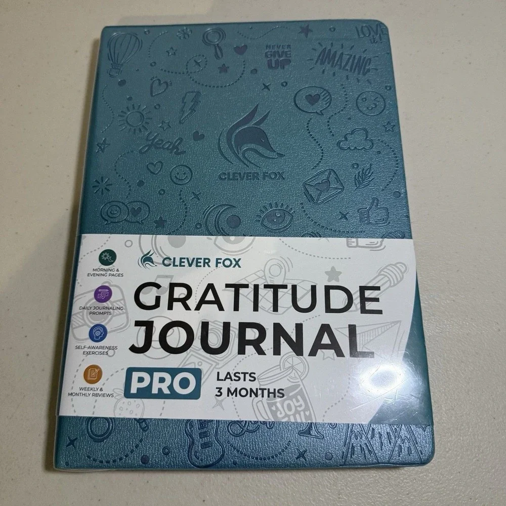 b4 Clever Fox Gratitude Journal Happiness Positivity & Affirmation Daily Teal